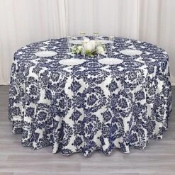 120" Velvet Damask Flocking Taffeta Round Tablecloth -Optimal Home Decoration 120 velvet damask flocking taffeta round tablecloth 30944105758783