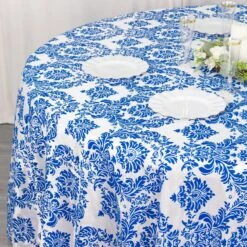120" Velvet Damask Flocking Taffeta Round Tablecloth -Optimal Home Decoration 120 velvet damask flocking taffeta round tablecloth 30944146489407