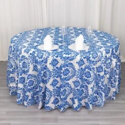 120" Velvet Damask Flocking Taffeta Round Tablecloth -Optimal Home Decoration 120 velvet damask flocking taffeta round tablecloth 30944146522175