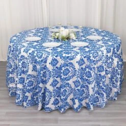 120" Velvet Damask Flocking Taffeta Round Tablecloth -Optimal Home Decoration 120 velvet damask flocking taffeta round tablecloth 30944146653247