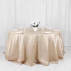 132" Accordion Crinkled Taffeta Round Tablecloth 27 132" Accordion Crinkled Taffeta Round Tablecloth -Optimal Home Decoration 132 accordion crinkled taffeta round tablecloth 30388149977151
