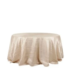 132" Accordion Crinkled Taffeta Round Tablecloth