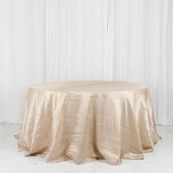 132" Accordion Crinkled Taffeta Round Tablecloth 25 132" Accordion Crinkled Taffeta Round Tablecloth -Optimal Home Decoration 132 accordion crinkled taffeta round tablecloth 30388150042687
