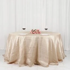 132" Accordion Crinkled Taffeta Round Tablecloth 24 132" Accordion Crinkled Taffeta Round Tablecloth -Optimal Home Decoration 132 accordion crinkled taffeta round tablecloth 30388150108223