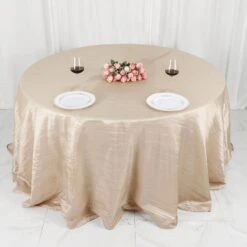 132" Accordion Crinkled Taffeta Round Tablecloth 26 132" Accordion Crinkled Taffeta Round Tablecloth -Optimal Home Decoration 132 accordion crinkled taffeta round tablecloth 30388150206527