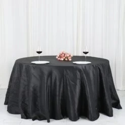 132" Accordion Crinkled Taffeta Round Tablecloth 35 132" Accordion Crinkled Taffeta Round Tablecloth -Optimal Home Decoration 132 accordion crinkled taffeta round tablecloth 30388154433599