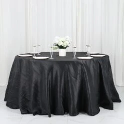 132" Accordion Crinkled Taffeta Round Tablecloth 31 132" Accordion Crinkled Taffeta Round Tablecloth -Optimal Home Decoration 132 accordion crinkled taffeta round tablecloth 30388154499135