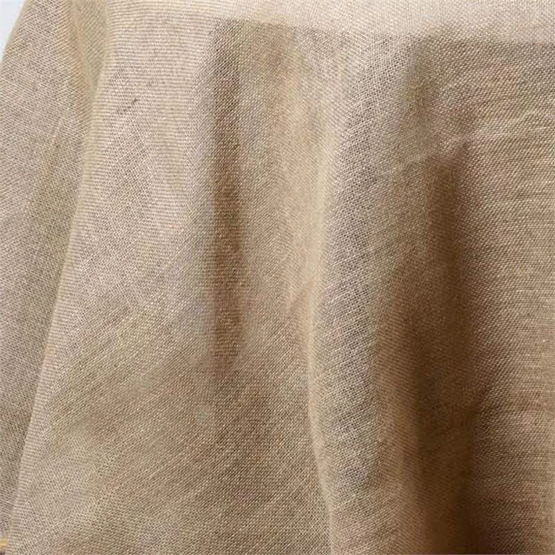 132" Burlap Round Tablecloth - Natural Brown 4 132" Burlap Round Tablecloth - Natural Brown - Image 2