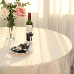 132" Polyester Round Tablecloth Wedding Party Table Linens -Optimal Home Decoration 132 polyester round tablecloth wedding party table linens 28965855232063