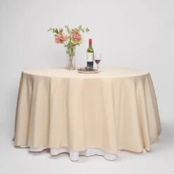 132" Polyester Round Tablecloth Wedding Party Table Linens -Optimal Home Decoration 132 polyester round tablecloth wedding party table linens 28977918738495