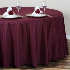 132" Polyester Round Tablecloth Wedding Party Table Linens -Optimal Home Decoration 132 polyester round tablecloth wedding party table linens 28978105024575