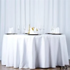 132" Premium Polyester Round Tablecloth Wedding Party Table Linens -Optimal Home Decoration 132 premium polyester round tablecloth wedding party table linens 28965862670399