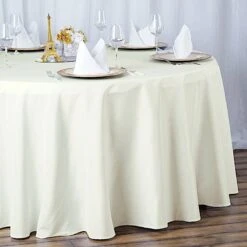 132" Premium Polyester Round Tablecloth Wedding Party Table Linens -Optimal Home Decoration 132 premium polyester round tablecloth wedding party table linens tab 136 ivr prm 29291001741375
