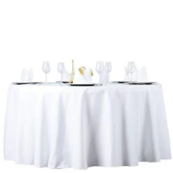 132" Premium Polyester Round Tablecloth Wedding Party Table Linens -Optimal Home Decoration 132 premium polyester round tablecloth wedding party table linens tab 136 wht prm 28965862572095