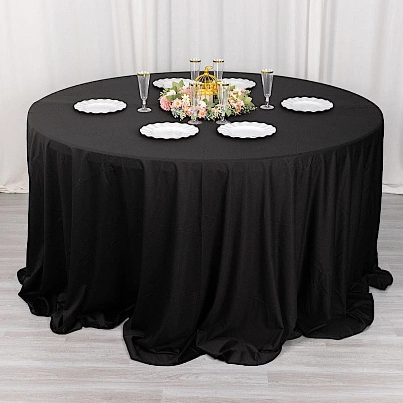 132" Scuba Polyester Round Tablecloth Wedding Table Linens 5 132" Scuba Polyester Round Tablecloth Wedding Table Linens - Image 3