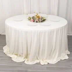 132" Scuba Polyester Round Tablecloth Wedding Table Linens 33 132" Scuba Polyester Round Tablecloth Wedding Table Linens -Optimal Home Decoration 132 premium scuba round tablecloth 30970152747071