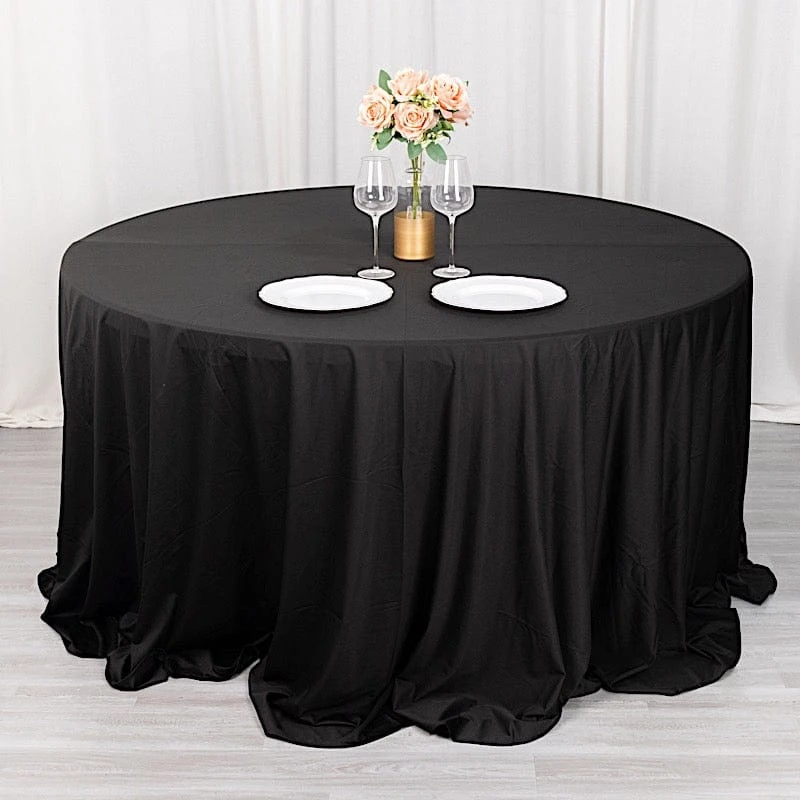 132" Scuba Polyester Round Tablecloth Wedding Table Linens 4 132" Scuba Polyester Round Tablecloth Wedding Table Linens - Image 2