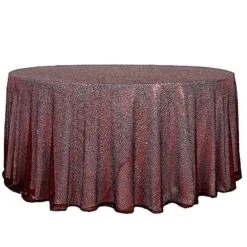 132" Sequined Round Tablecloth -Optimal Home Decoration 132 sequined round tablecloth tab 02 136 burg 28978792202303