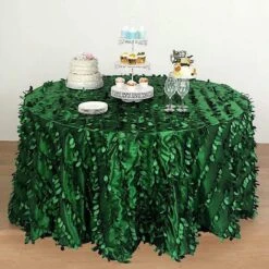 132" Taffeta Round Tablecloth With Leaf Petals Design 24 132" Taffeta Round Tablecloth With Leaf Petals Design -Optimal Home Decoration 132 taffeta round tablecloth with leaf petals design 29501268688959