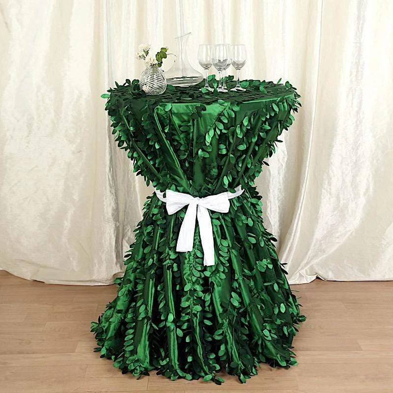 132" Taffeta Round Tablecloth With Leaf Petals Design 10 132" Taffeta Round Tablecloth With Leaf Petals Design - Image 8