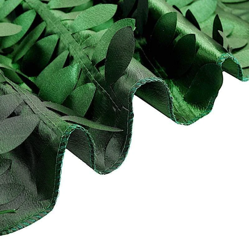 132" Taffeta Round Tablecloth With Leaf Petals Design 12 132" Taffeta Round Tablecloth With Leaf Petals Design - Image 10