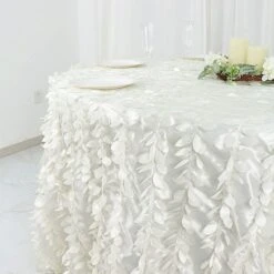 132" Taffeta Round Tablecloth With Leaf Petals Design 34 132" Taffeta Round Tablecloth With Leaf Petals Design -Optimal Home Decoration 132 taffeta round tablecloth with leaf petals design 29506399797311