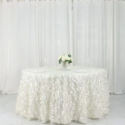 132" Taffeta Round Tablecloth With Leaf Petals Design 40 132" Taffeta Round Tablecloth With Leaf Petals Design -Optimal Home Decoration 132 taffeta round tablecloth with leaf petals design 29506399830079