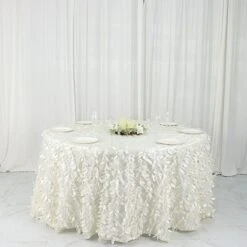132" Taffeta Round Tablecloth With Leaf Petals Design 36 132" Taffeta Round Tablecloth With Leaf Petals Design -Optimal Home Decoration 132 taffeta round tablecloth with leaf petals design 29506400059455