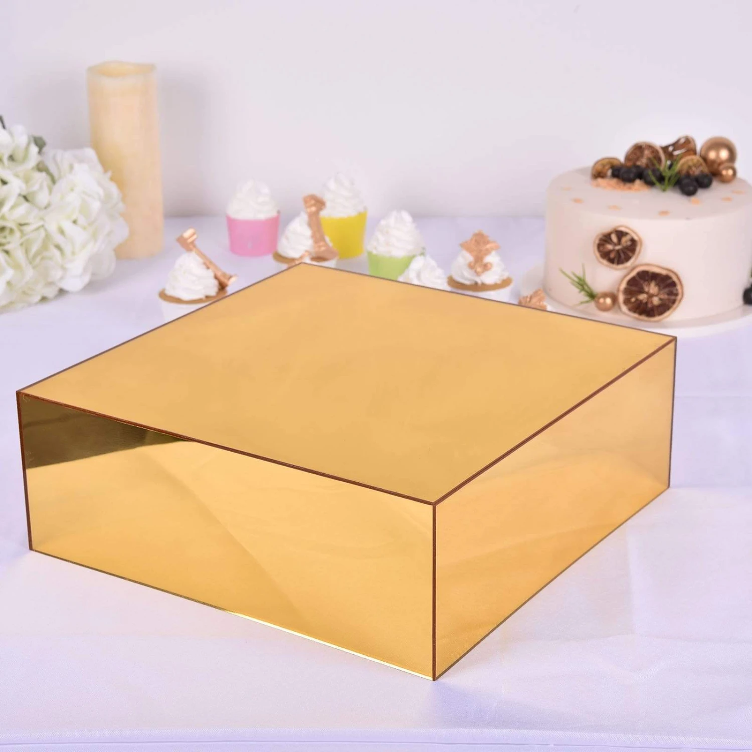 14" Acrylic Display Box Cake Stand Mirror Pedestal Riser 15 14" Acrylic Display Box Cake Stand Mirror Pedestal Riser - Image 13