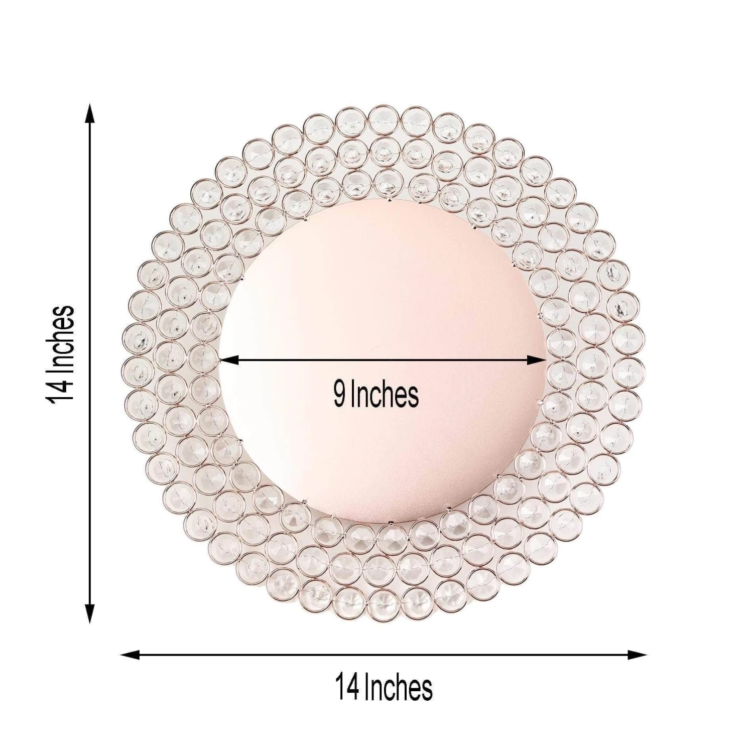 14" Metal Crystal Beaded Round Charger Plates 4 14" Metal Crystal Beaded Round Charger Plates - Image 2