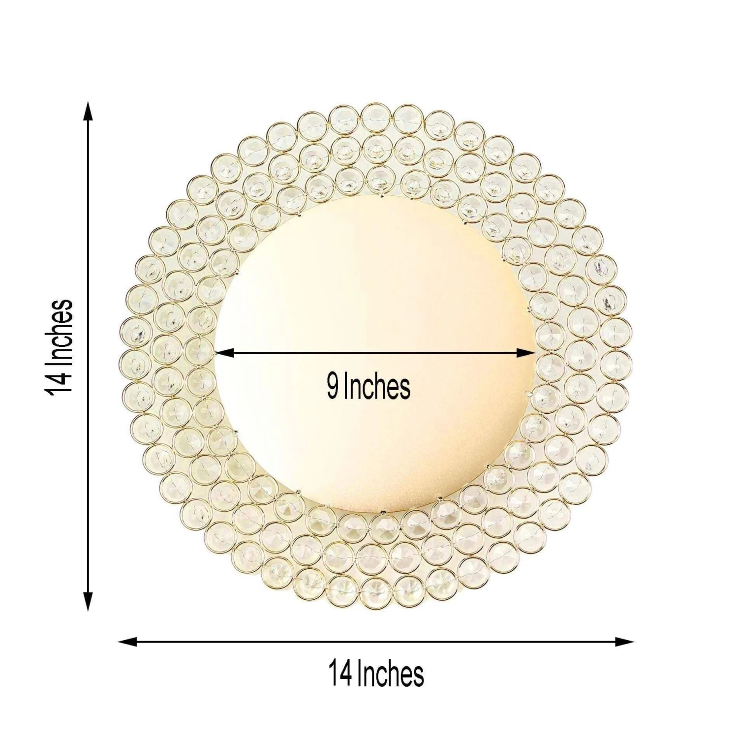 14" Metal Crystal Beaded Round Charger Plates 10 14" Metal Crystal Beaded Round Charger Plates - Image 8