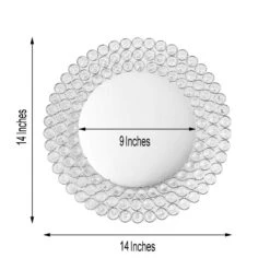 14" Metal Crystal Beaded Round Charger Plates 37 14" Metal Crystal Beaded Round Charger Plates -Optimal Home Decoration 14 metal crystal beaded round charger plates 28993030881343
