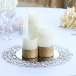 14" Metal Crystal Beaded Round Charger Plates 40 14" Metal Crystal Beaded Round Charger Plates -Optimal Home Decoration 14 metal crystal beaded round charger plates 28993046118463