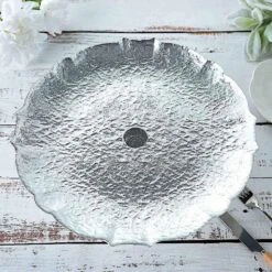 14" Round Glass Cake Stand Scalloped Edge Cupcake Holder 18 14" Round Glass Cake Stand Scalloped Edge Cupcake Holder -Optimal Home Decoration 14 round glass cake stand scalloped edge cupcake holder 28933297176639