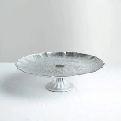 14" Round Glass Cake Stand Scalloped Edge Cupcake Holder 22 14" Round Glass Cake Stand Scalloped Edge Cupcake Holder -Optimal Home Decoration 14 round glass cake stand scalloped edge cupcake holder 28933297438783