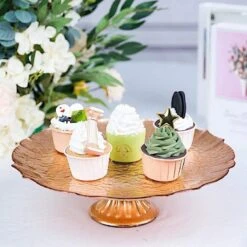 14" Round Glass Cake Stand Scalloped Edge Cupcake Holder 26 14" Round Glass Cake Stand Scalloped Edge Cupcake Holder -Optimal Home Decoration 14 round glass cake stand scalloped edge cupcake holder 28933297635391