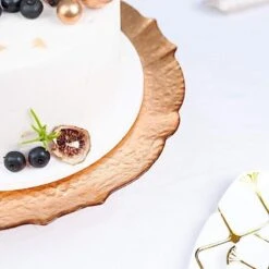 14" Round Glass Cake Stand Scalloped Edge Cupcake Holder 27 14" Round Glass Cake Stand Scalloped Edge Cupcake Holder -Optimal Home Decoration 14 round glass cake stand scalloped edge cupcake holder 28933297864767