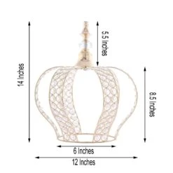 14" Tall Metal Crystal Beaded Royal Crown Cake Topper -Optimal Home Decoration 14 tall metal crystal beaded royal crown cake topper 28929352138815