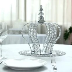 14" Tall Metal Crystal Beaded Royal Crown Cake Topper -Optimal Home Decoration 14 tall metal crystal beaded royal crown cake topper 29012656193599