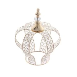 14" Tall Metal Crystal Beaded Royal Crown Cake Topper -Optimal Home Decoration 14 tall metal crystal beaded royal crown cake topper cake crown02 12 gold 28929352106047