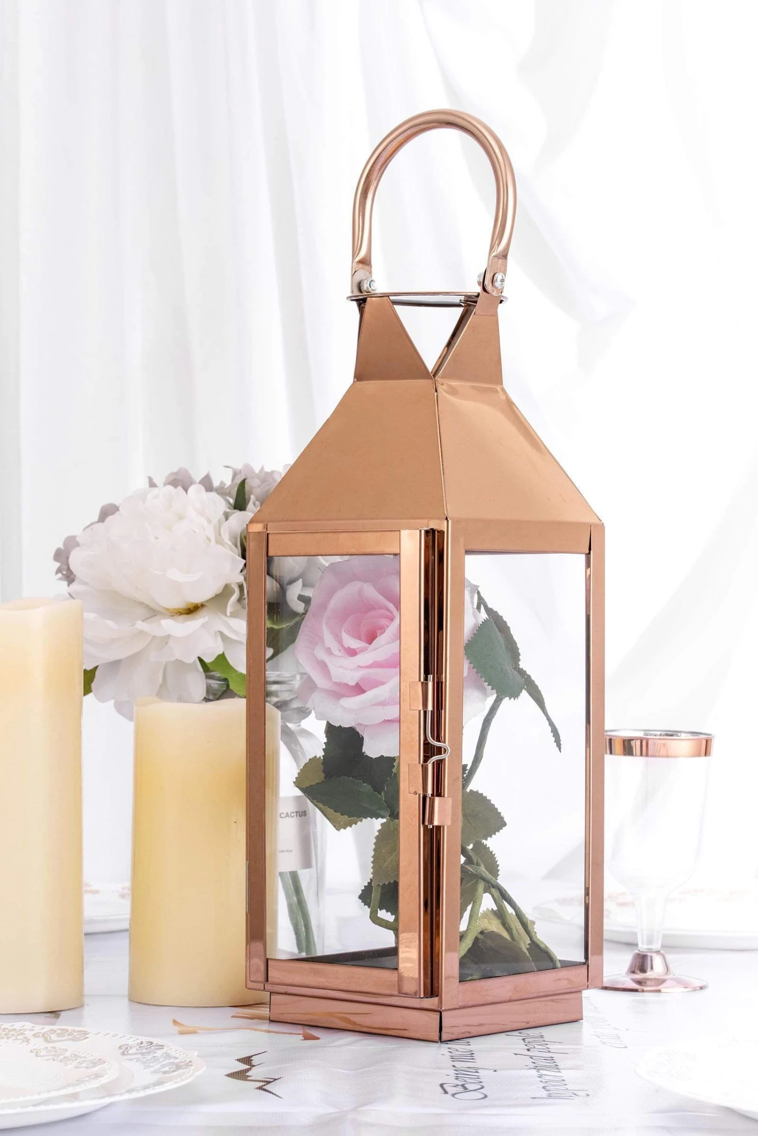 14" Tall Metal Lantern Candle Holder 6 14" Tall Metal Lantern Candle Holder - Image 4