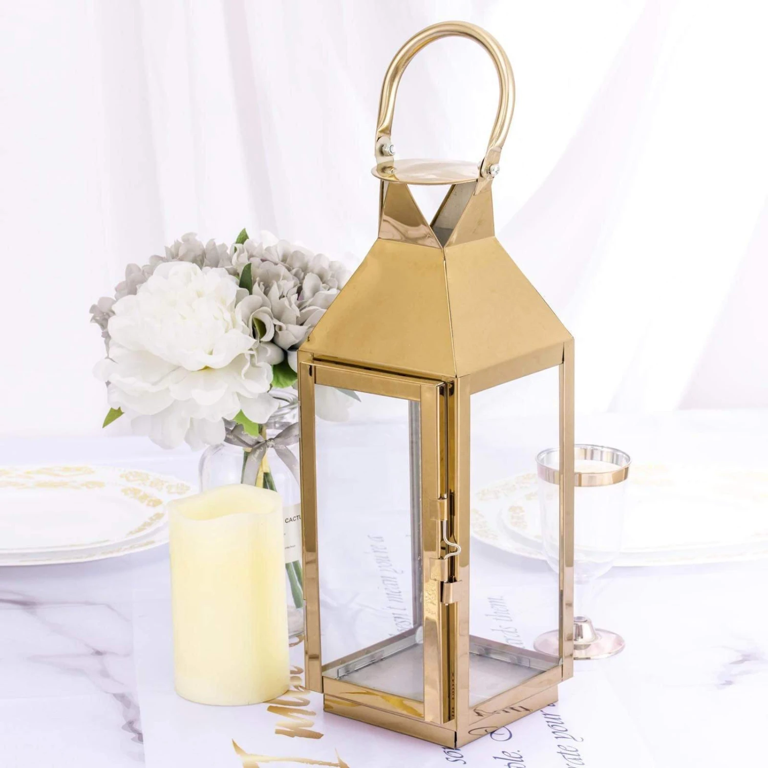 14" Tall Metal Lantern Candle Holder 13 14" Tall Metal Lantern Candle Holder - Image 11