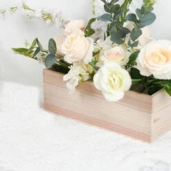 14" X 5" Natural Wood Rectangular Plant Holder Boxes Centerpieces 30 14" X 5" Natural Wood Rectangular Plant Holder Boxes Centerpieces -Optimal Home Decoration 14 x 5 natural wood rectangular plant holder boxes centerpieces 28986234077247