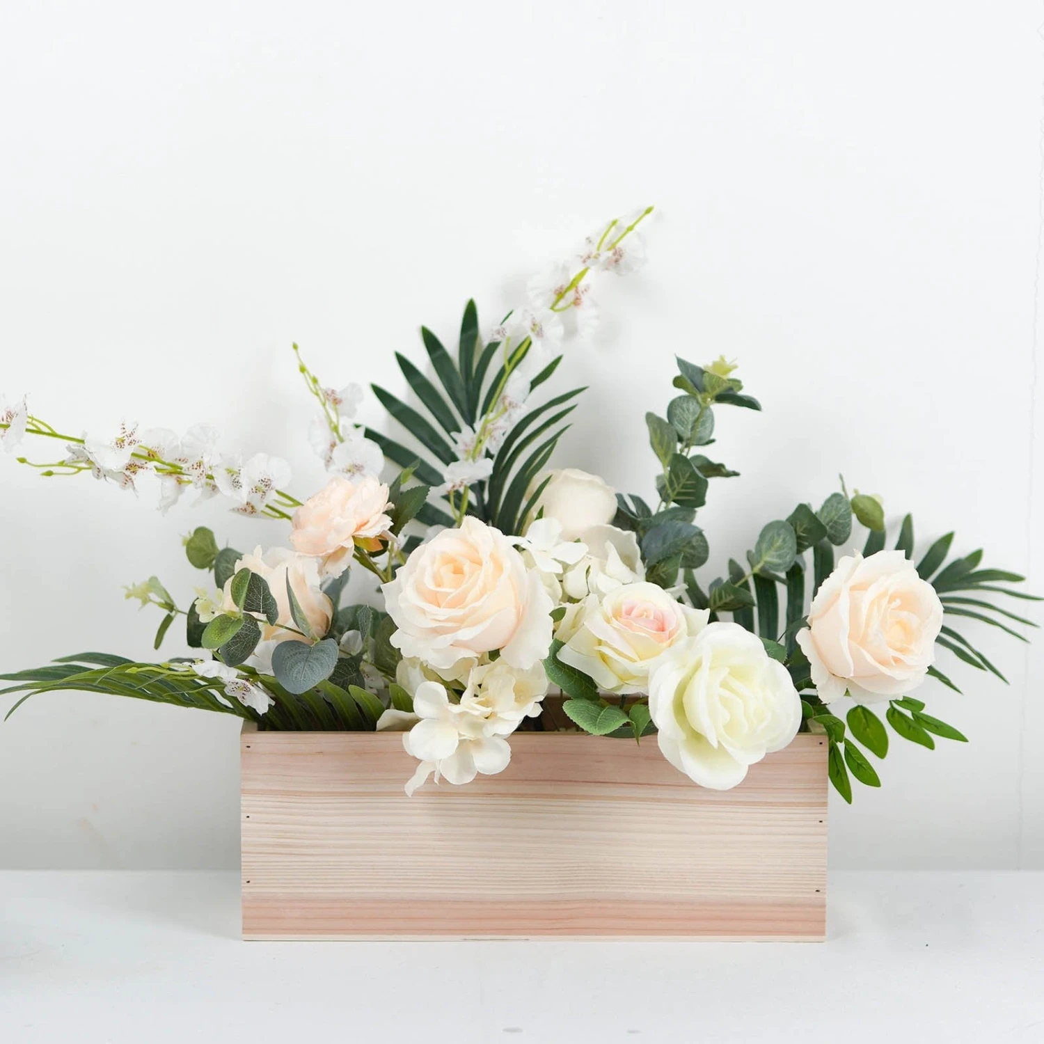14" X 5" Natural Wood Rectangular Plant Holder Boxes Centerpieces 15 14" X 5" Natural Wood Rectangular Plant Holder Boxes Centerpieces - Image 13