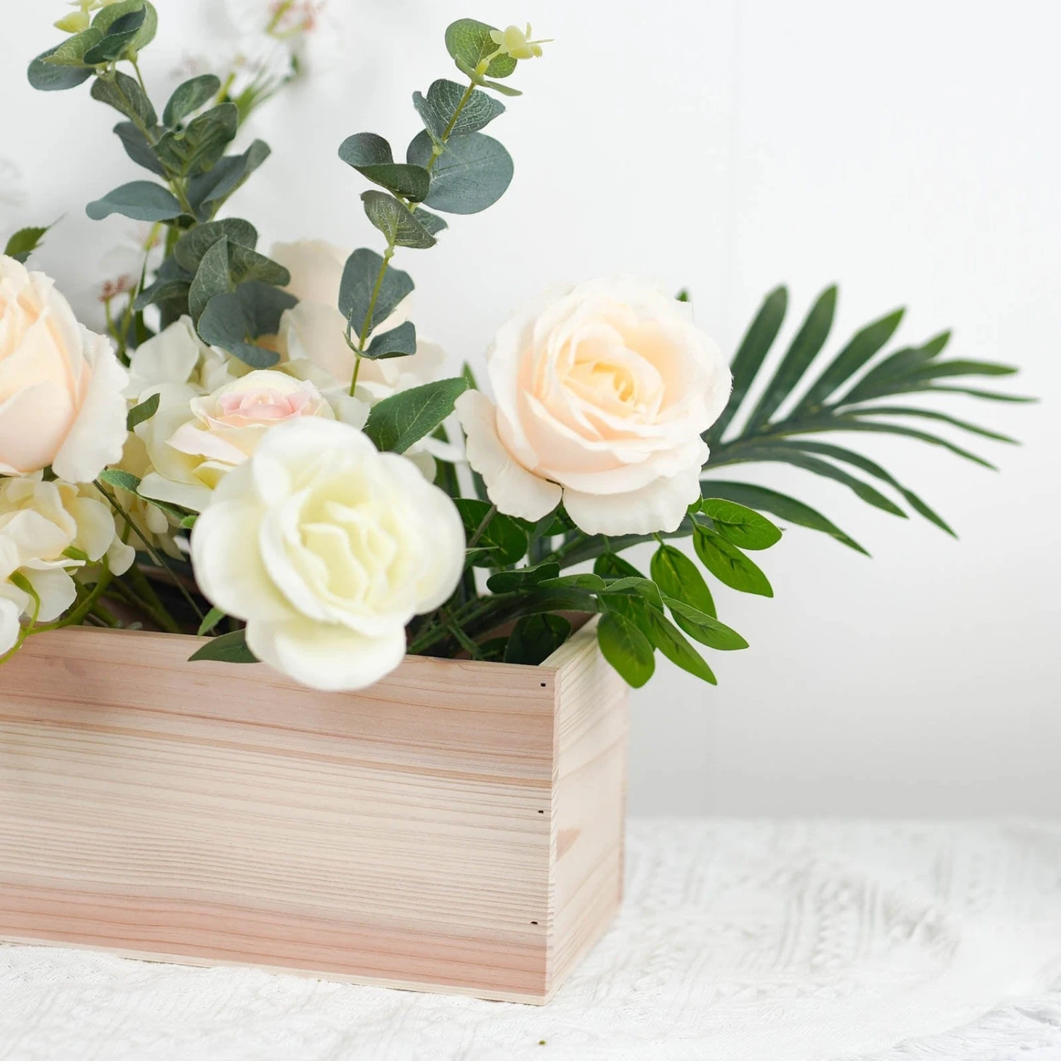 14" X 5" Natural Wood Rectangular Plant Holder Boxes Centerpieces 16 14" X 5" Natural Wood Rectangular Plant Holder Boxes Centerpieces - Image 14
