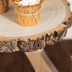 15" Tall 4 Tier Round Natural Wooden Cupcake Dessert Stand - Brown 27 15" Tall 4 Tier Round Natural Wooden Cupcake Dessert Stand - Brown -Optimal Home Decoration 15 round 4 tier farmhouse style wood slice cupcake stand holder natural cake wod016 10 nat 30927446507583