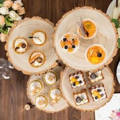 15" Tall 4 Tier Round Natural Wooden Cupcake Dessert Stand - Brown 26 15" Tall 4 Tier Round Natural Wooden Cupcake Dessert Stand - Brown -Optimal Home Decoration 15 round 4 tier farmhouse style wood slice cupcake stand holder natural cake wod016 10 nat 30927446540351
