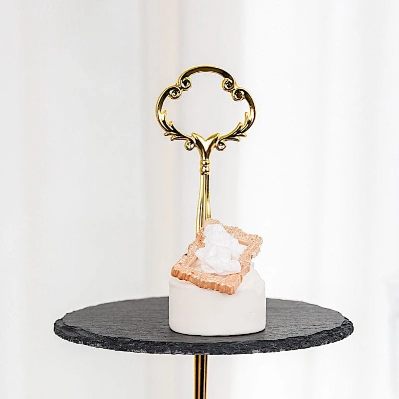 15" Tall 3 Tier Dessert Stand Round Stone Plates Cupcake Holder - Black With Gold 11 15" Tall 3 Tier Dessert Stand Round Stone Plates Cupcake Holder - Black With Gold - Image 9
