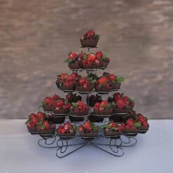 15" Tall 5 Tier Metal Cupcake Holder Dessert Stand - Silver