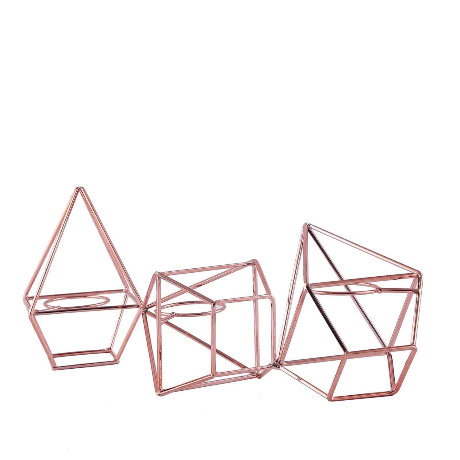 16.5" Long 3 Jointed Geometric Stand With Glass Votive Candle Holders 10 16.5" Long 3 Jointed Geometric Stand With Glass Votive Candle Holders - Image 8